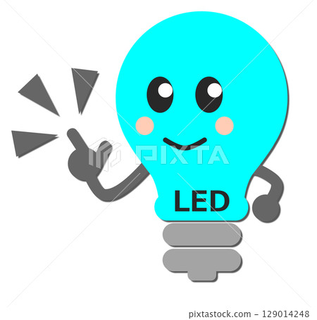 A character that recommends renovating your home by replacing it with an energy-saving and environmentally friendly LED light bulb. 129014248