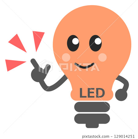 A character that recommends renovating your home by replacing it with an energy-saving and environmentally friendly LED light bulb. 129014251
