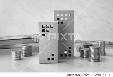 Real estate and money, property tax, apartments, buildings 129014304