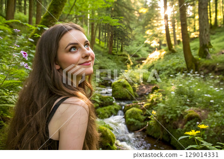 portrait of a beautiful young woman 129014331