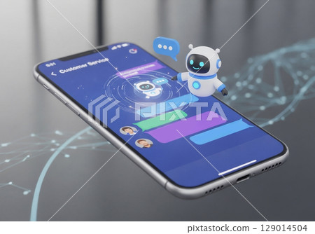 close up of smartphone with transparent screen 129014504