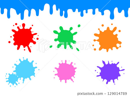 Splash and dripping liquid decoration illustration set 03 Splash and dripping liquid decoration illustration set 03 129014789