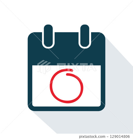 circle the date in calendar office sign isolated vector illustration 129014806