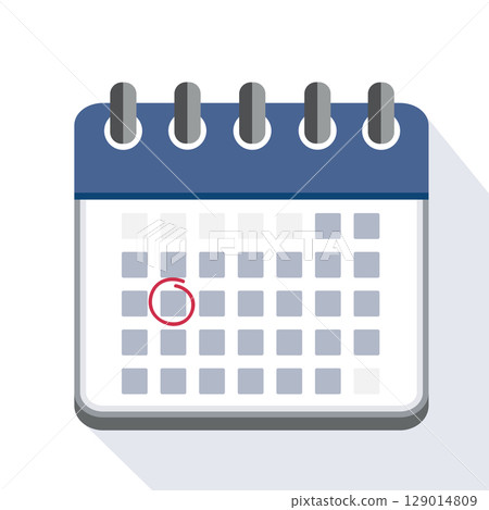 circle the date in calendar office sign isolated vector illustration 129014809