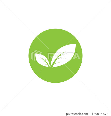 Natural leaf logo, icon illustration 129014878