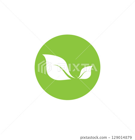 Natural leaf logo, icon illustration 129014879