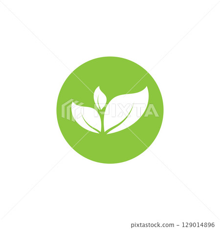 Natural leaf logo, icon illustration 129014896