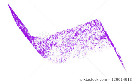 Purple crayon brush stroke isolated on transparent background 129014918