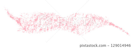 Pink crayon brush stroke isolated on transparent background 129014946