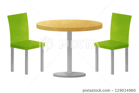 Dining table and chair set illustration Dining table and chair set illustration 129014960