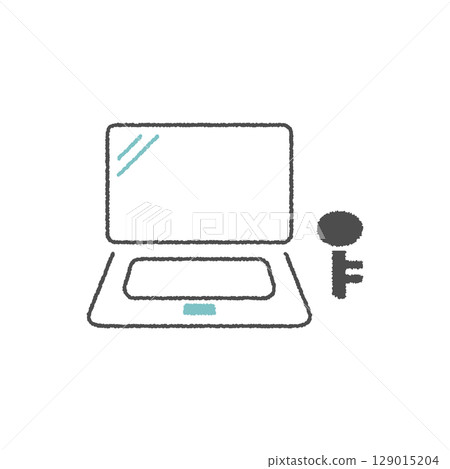 計算機和鎖圖標 計算機和鎖圖標 129015204