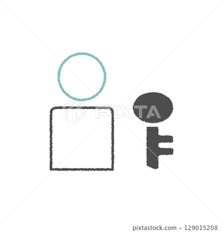 Person and key icon 129015208
