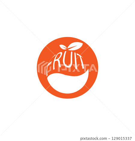orange fruit logo icon vector illustration orange fruit logo icon vector illustration 129015337