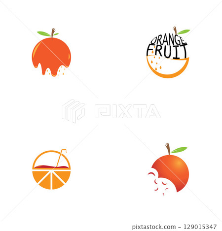 orange fruit logo  icon  vector  illustration 129015347