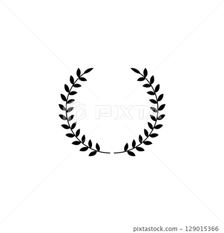Laurel wreath silhouette vector Laurel wreath silhouette vector 129015366