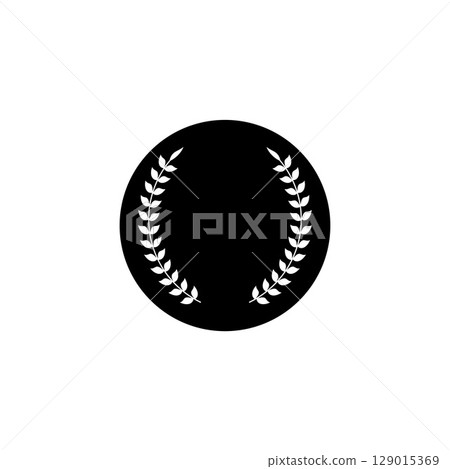Laurel wreath silhouette vector Laurel wreath silhouette vector 129015369
