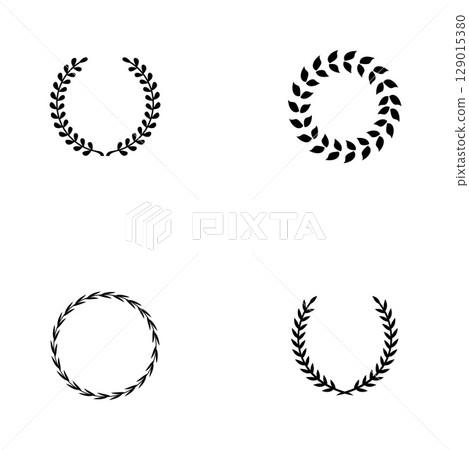 Laurel wreath silhouette vector Laurel wreath silhouette vector 129015380