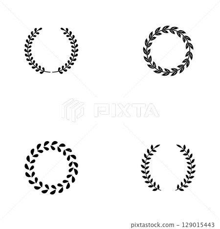 Laurel wreath silhouette vector Laurel wreath silhouette vector 129015443