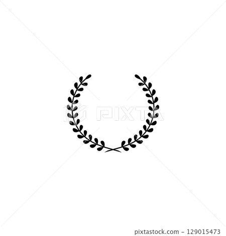 Laurel wreath silhouette vector Laurel wreath silhouette vector 129015473