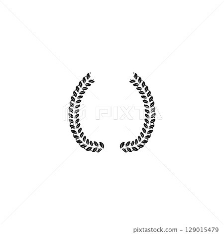 Laurel wreath silhouette vector Laurel wreath silhouette vector 129015479