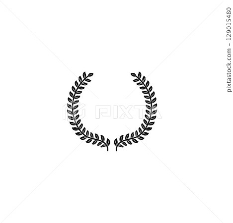 Laurel wreath silhouette vector Laurel wreath silhouette vector 129015480