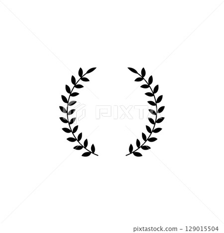 Laurel wreath silhouette vector Laurel wreath silhouette vector 129015504