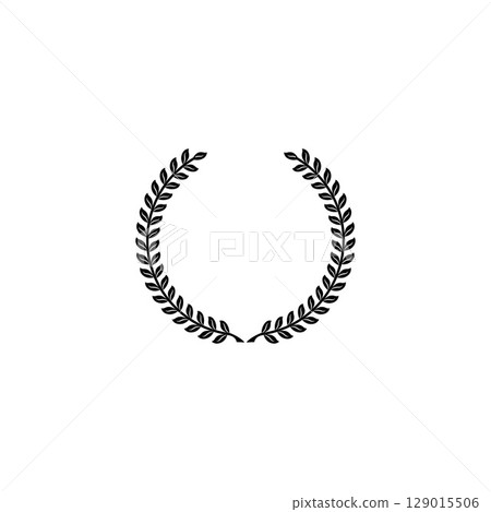 Laurel wreath silhouette vector Laurel wreath silhouette vector 129015506