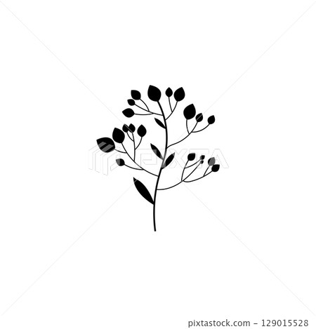 Floral Branch and Minimalist Flowers for Logo or Tattoo Floral Branch and Minimalist Flowers for Logo or Tattoo 129015528