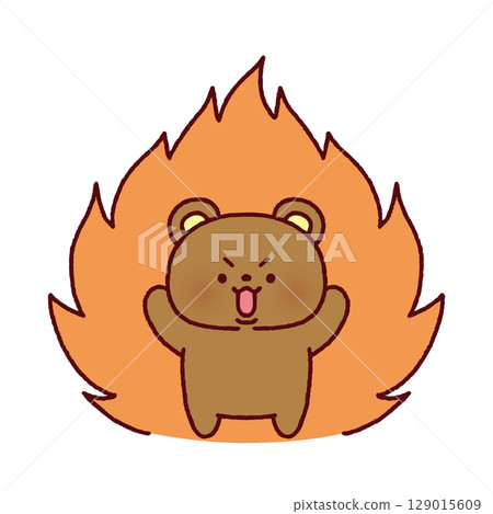 A bear full of enthusiasm 129015609