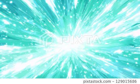 Ray effect background: Turquoise explosion light concentrated line 129015686