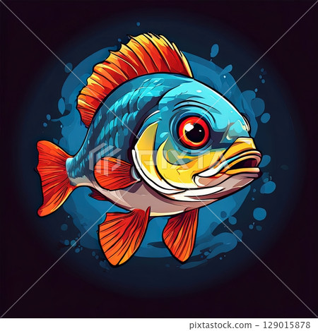 an AI Image Generator, Illustration of a Colorful Fish with Bright Details an AI Image Generator, Illustration of a Colorful Fish with Bright Details 129015878
