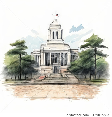 the AI Image Generator, Architectural Sketch of a Historic Temple the AI Image Generator, Architectural Sketch of a Historic Temple 129015884
