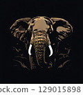 an AI Image Generator, Majestic African Elephant Silhouetted Against 129015898