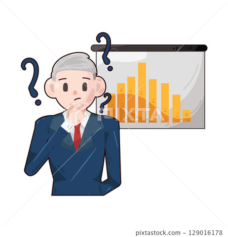 illustration of businessman presentation 129016178