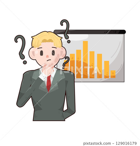 illustration of businessman presentation 129016179