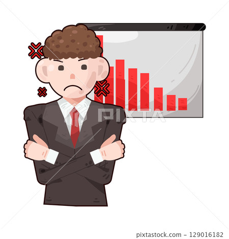 illustration of failed businessman 129016182