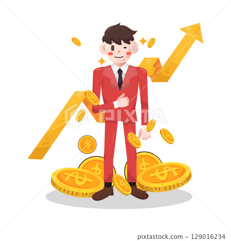 illustration of successful businessman illustration of successful businessman 129016234