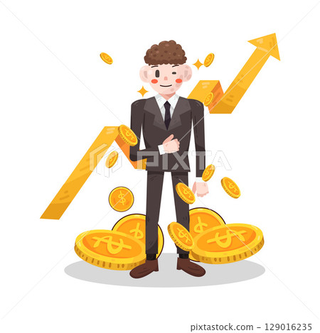 illustration of successful businessman 129016235