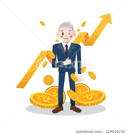 illustration of successful businessman illustration of successful businessman 129016236