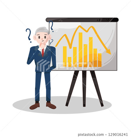 illustration of businessman presentation illustration of businessman presentation 129016241