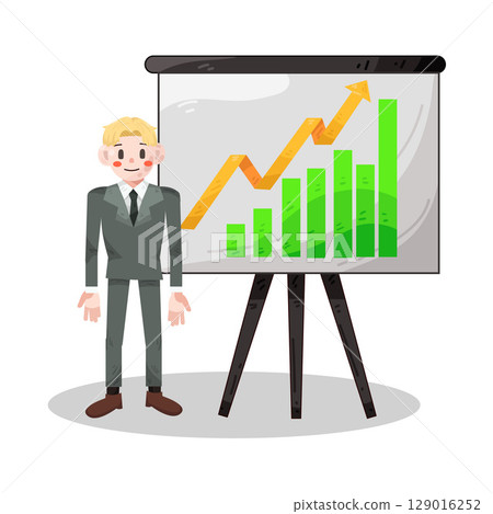 illustration of successful businessman 129016252