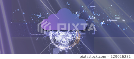 Abstract cloud concept technology background and network security 129016281