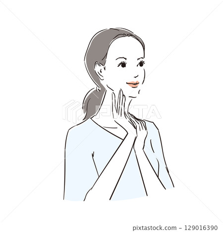 有著自然頭髮的美麗女人 129016390