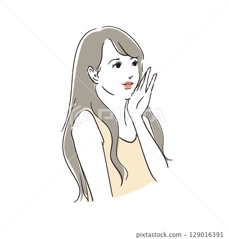 一位長髮時尚女性 一位長髮時尚女性 129016391