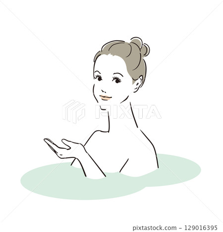 A beautiful woman taking a comfortable bath A beautiful woman taking a comfortable bath 129016395