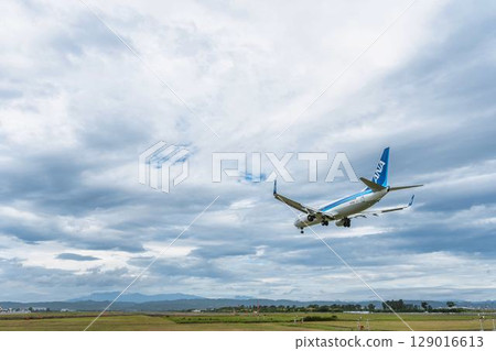 Morning Sendai Airport, landing plane, Natori City, Miyagi Prefecture 129016613