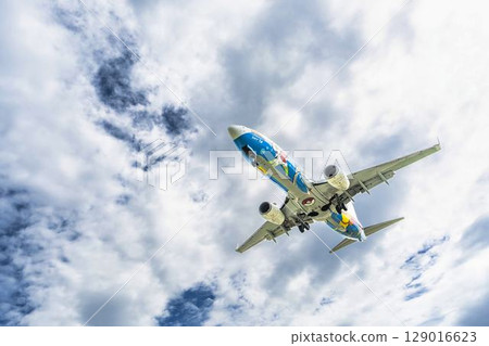 宮城縣名取市仙台機場早晨,飛機降落 宮城縣名取市仙台機場早晨,飛機降落 129016623