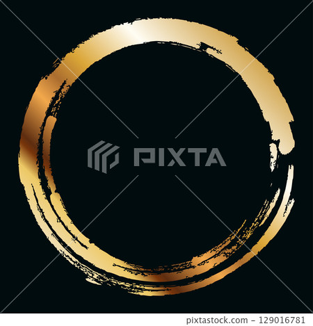 Golden beautiful abstract round frame banner design 129016781