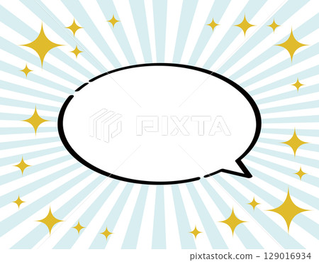 Sparkling concentration lines and speech bubble background material 3 Sparkling concentration lines and speech bubble background material 3 129016934