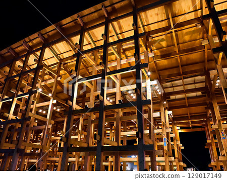 Osaka Kansai Expo: Illuminated large roof ring 129017149